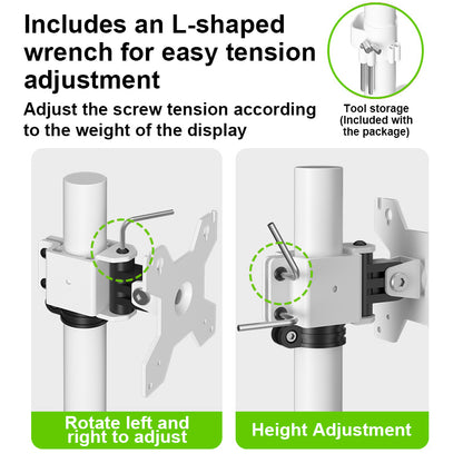 Ironview TV Monitor floor stand white METAL BASE 17-32 inch