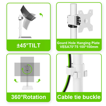 Ironview TV Monitor floor stand white METAL BASE 17-32 inch