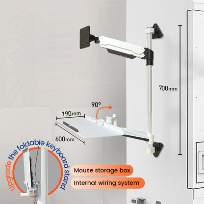 Heavy Duty Industrial Column Wall Mount for Monitor and Keyboard Tray FE210