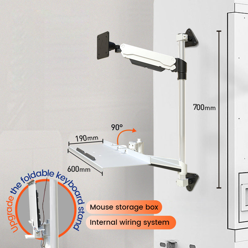 Heavy Duty Industrial Column Wall Mount for Monitor and Keyboard Tray FE210
