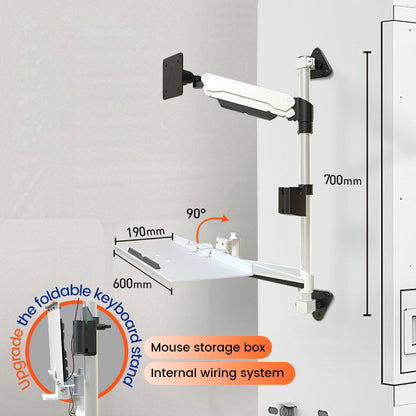 Heavy Duty Industrial Column Wall Mount for Monitor and Keyboard Tray FE210