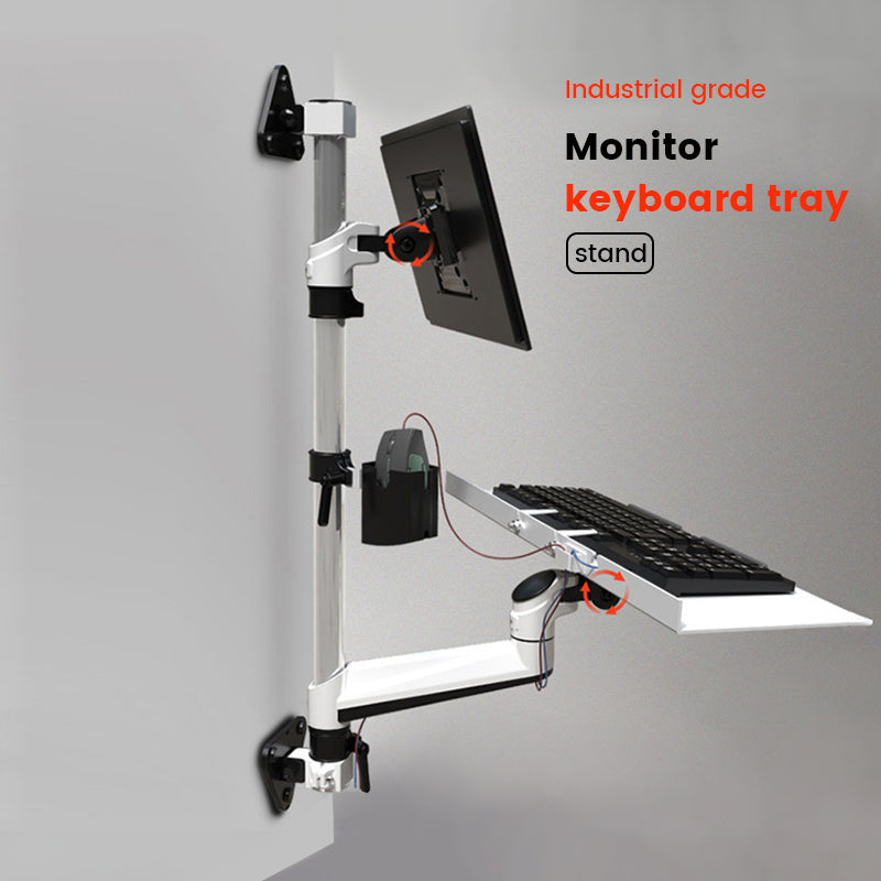 Heavy Duty Industrial Column Wall Mount for Monitor and Keyboard Tray FE210