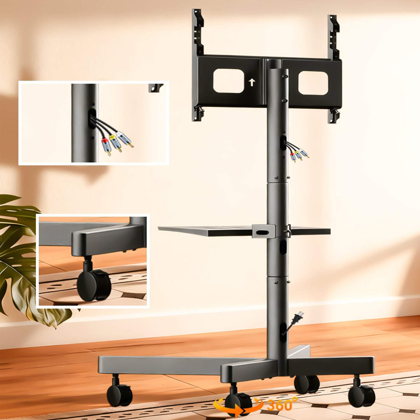 Mountech RollingView Tv Monitor Stand With Storage Shelf ct50