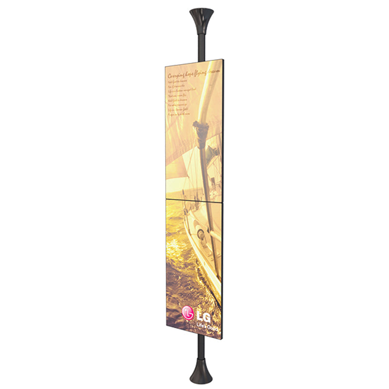 Mountech Floor-to-Ceiling TV Signage Mount Stand – Single, Dual or Back-to-Back | MTECFS11B