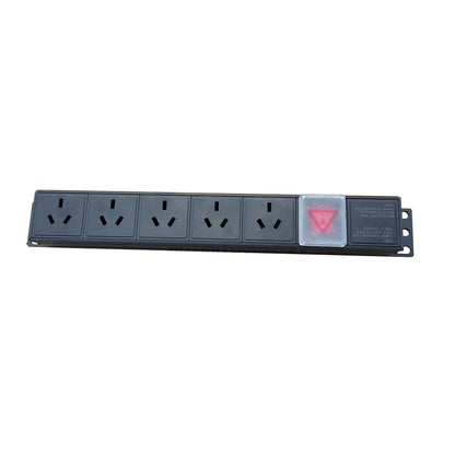 Commercial 10a 5 Outlet PDU Power board Rail for Mobile TV Cart Power Rack Mount 5m power cord Red On and Off Switch