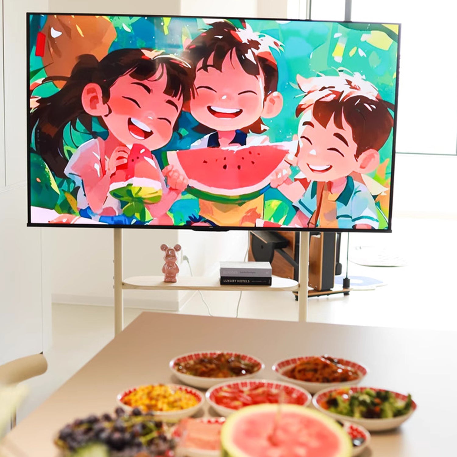 Cream Art TV Stand Trolley 32-86 inch