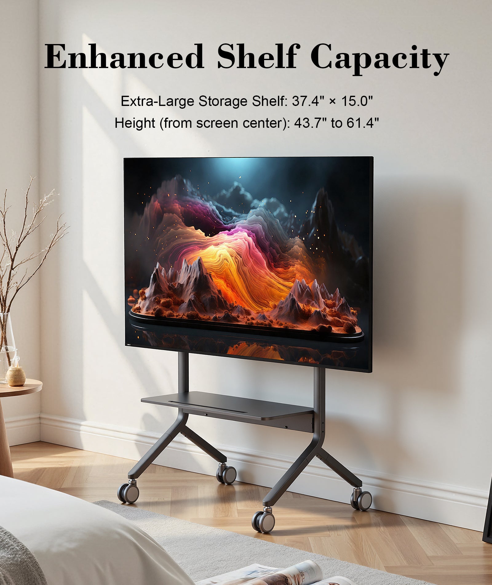 2026 NB P150 Electric Motorized Mobile TV Cart for 65-90" Screens Touch Panels