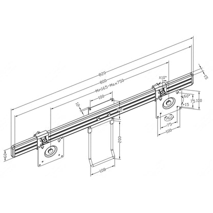 NB45 Heavy‑Duty Monitor Arm Bundle with Dual‑Monitor Cross Bar | Single to Dual Screen Desk Mount