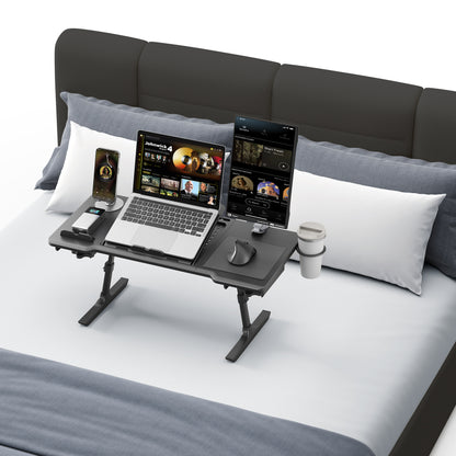 NEWTRAL Pro Laptop Table for Chair – Black | Adjustable Ergonomic Laptop Desk with Detachable Legs, Cup Holder & Monitor Mount