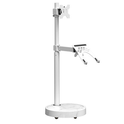 TV Monitor floor mobile stand Mount Bracket white marble base Gas Arm Shelf