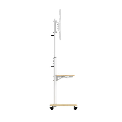 Floor TV Cart with Shelf | Swivel, Height Adjustable, Fits 26-65 Inch TVs, 40kg Capacity XZZDTP-05G
