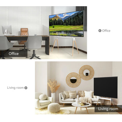 Aura Pro Mobile TV Felt style FOUR-leg beech wood stand Mount Bracket  55-86 inch