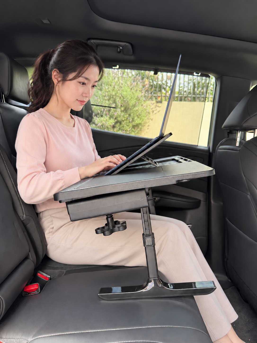 NEWTRAL Pro Laptop Table for Chair – Black | Adjustable Ergonomic Laptop Desk with Detachable Legs, Cup Holder & Monitor Mount
