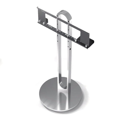 Silver Arc Mobile TV Stand with Rolling Wheels Artistic Floor TV Mount for 40-75 inch