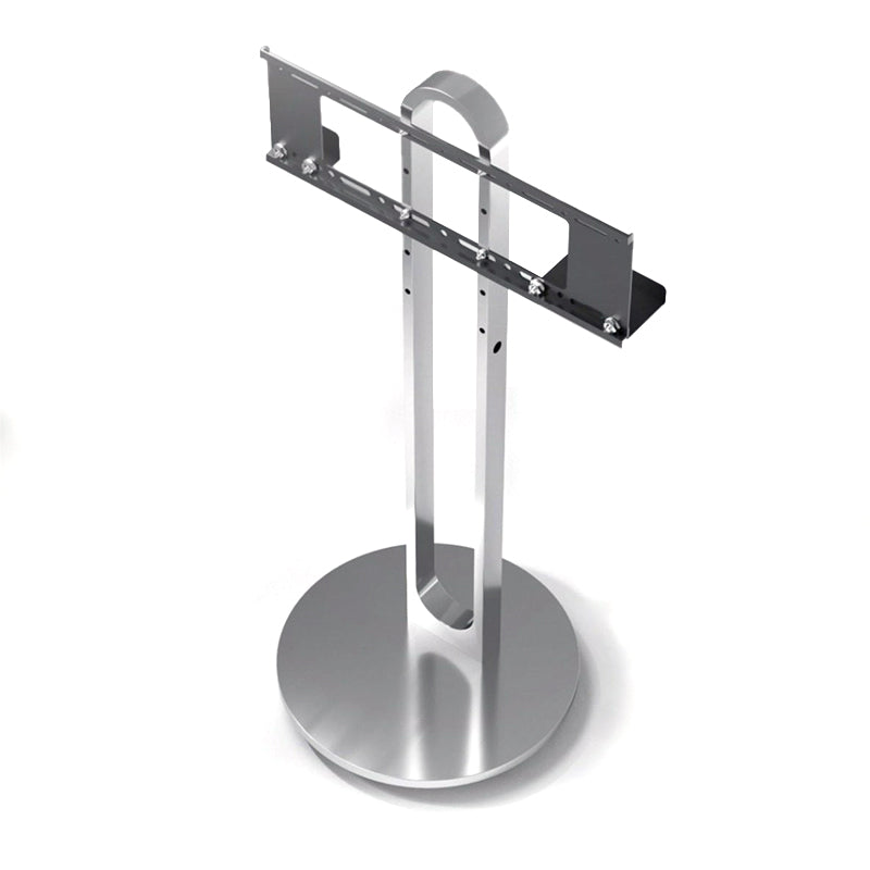 Silver Arc Mobile TV Stand with Rolling Wheels Artistic Floor TV Mount for 40-75 inch