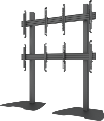 Mountech Multi-TV Floor Stand & Mobile Video Wall – 4 or 6 Screens with Base Plate