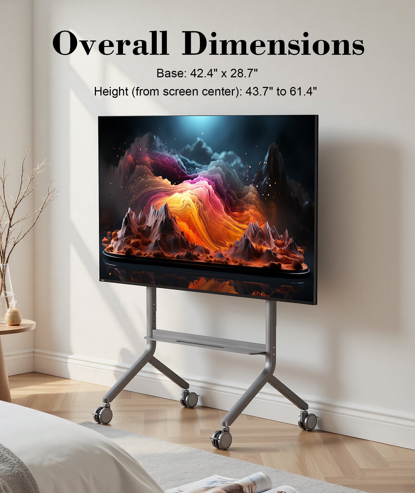 2026 NB P100 Height Adjustable Mobile Cart 65"-90" Large Screen Mobile Stand