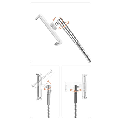 Silver Floor Tablet Holder Stand with Solid Metal Base Flexible Steel Gooseneck for iPad iPhone Heavy Duty Lazy Stand for Bedroom Living Room