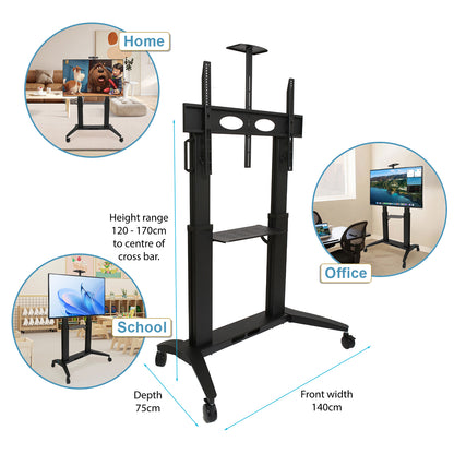 NEW Heavy Duty Mobile TV Stand MT-100 Premium strength stand - Black