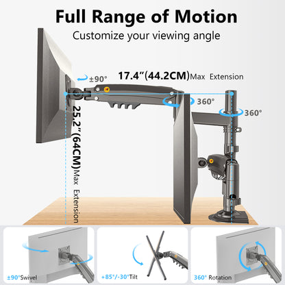 Dual Monitor Arm Ergonomic for Desktops VESA Mount NB-H180