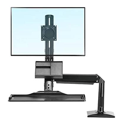 North Bayou Sit and Stand Workstation VESA Monitor Desk Mount, Keyboard Tray and Gas Strut Full Motion Swivel Arm  NB35
