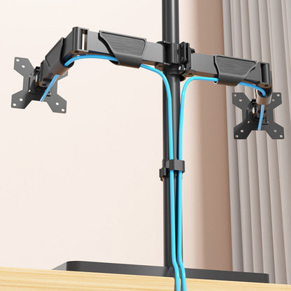 Dual Monitor Stand with Base | Free Standing Monitor Arm for 17-34" Screens