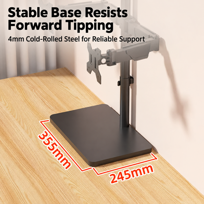Dual Monitor Stand with Base | Free Standing Monitor Arm for 17-34" Screens