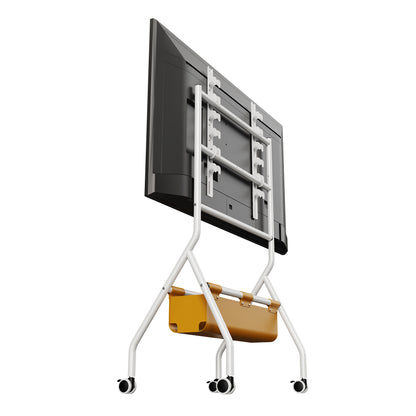 Mobile TV Stand with Wheels & Storage Basket Adjustable Height Floor Mount for 32-75 Inch TVs ystc-07