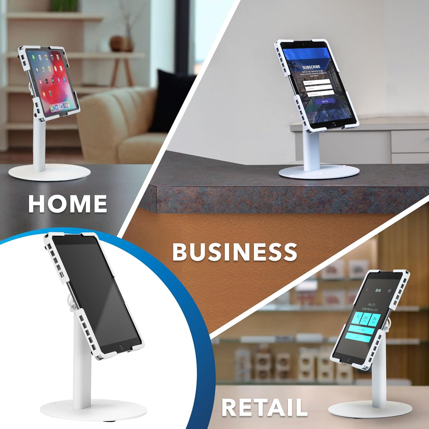 Mountech IPAD TABLET Securiy Table Counter or Wall Mounted Touch Stand Tilt Rotate Ipa1