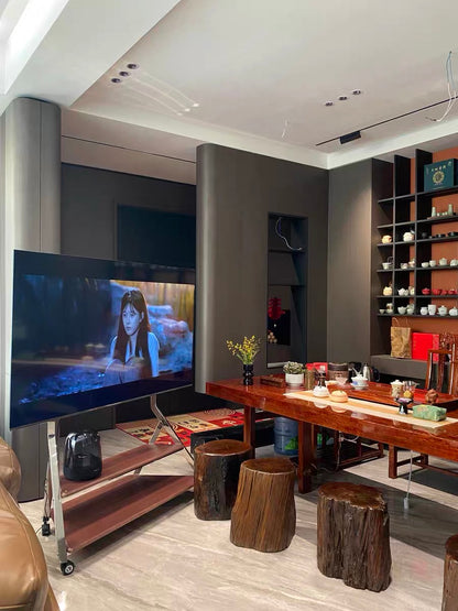 Large Tower Art Mobile TV Stand Trolley Mount Bracket  with Storage 50-100 inch