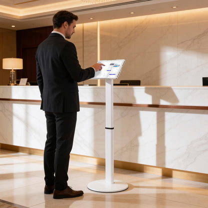 Mountech IPAD TABLET Security Floor Stand Tilt Rotate 70-120CM HEIGHT ipa7