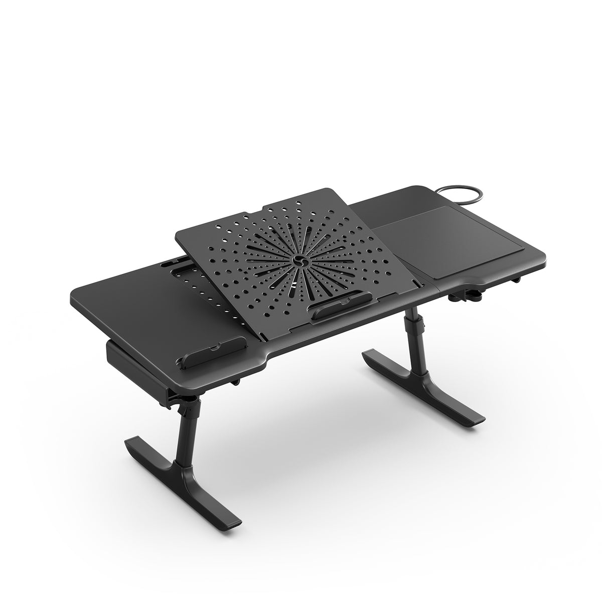 NEWTRAL Pro Laptop Table for Chair – Black | Adjustable Ergonomic Laptop Desk with Detachable Legs, Cup Holder & Monitor Mount