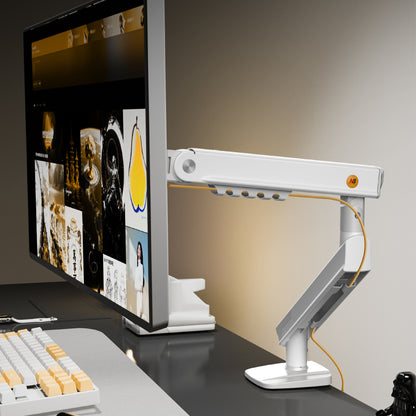 NB Mechanical Spring Monitor Arm | Full Motion Adjustable Desk Mount Bracket for 17-32 Inch Screens, VESA Compatible, Ergonomic, Gas Spring Alternative