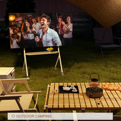 ORIENTED CLASSIC Art Mobile TV Stand Cart with Wheels 32-90 inch White