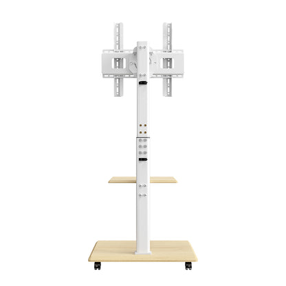 Floor TV Cart with Shelf | Swivel, Height Adjustable, Fits 26-65 Inch TVs, 40kg Capacity XZZDTP-05G