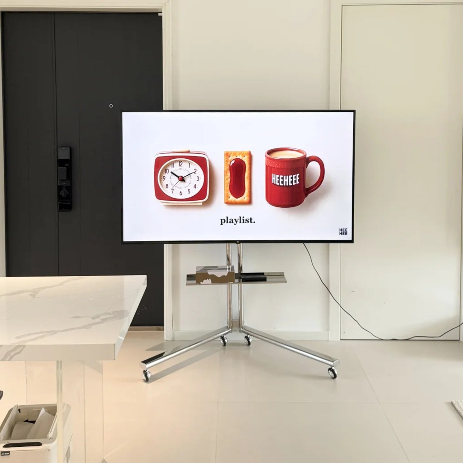 Pinnacle TV Art Mobile Stand stainless steel 32 to 65 inch