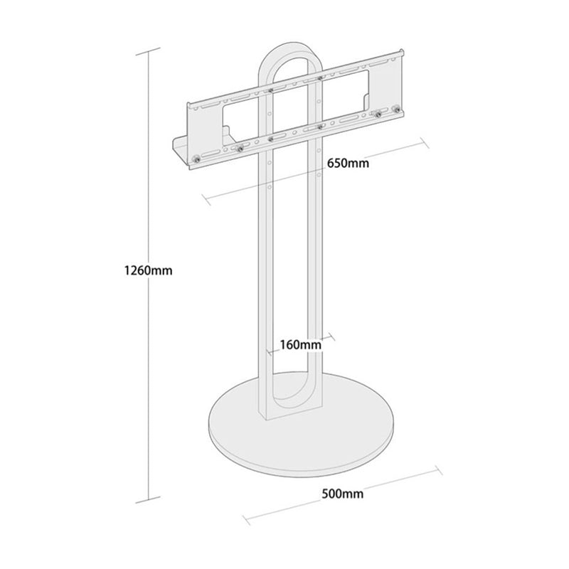 Silver Arc Mobile TV Stand with Rolling Wheels Artistic Floor TV Mount for 40-75 inch