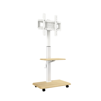 TV Cart with Shelf | Swivel, Height Adjustable, Fits 26-65 Inch TVs 40kg Capacity DZXZSY-05G