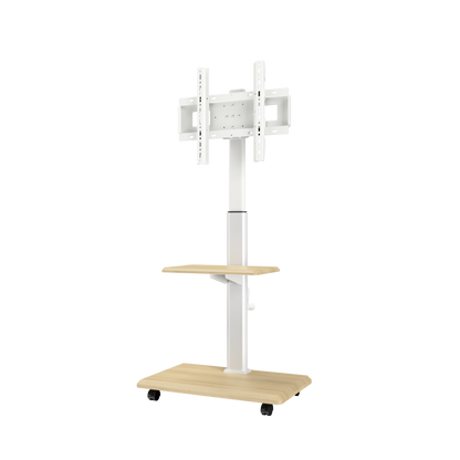 TV Cart with Shelf | Swivel, Height Adjustable, Fits 26-65 Inch TVs 40kg Capacity DZXZSY-05G