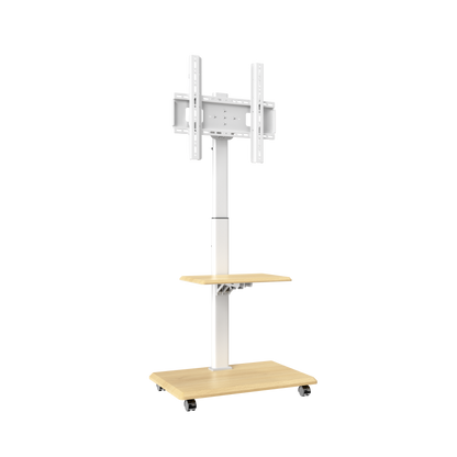 Floor TV Cart with Shelf | Swivel, Height Adjustable, Fits 26-65 Inch TVs, 40kg Capacity XZZDTP-05G