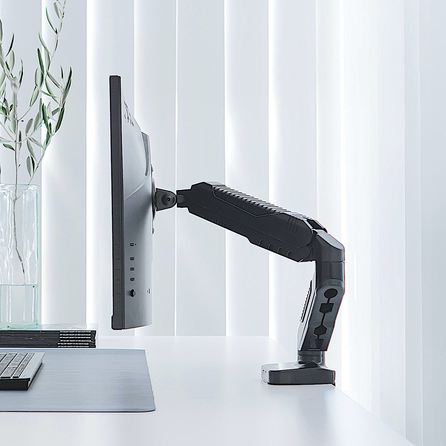 GKU Gas Spring Single Monitor Arm - EziRiser Monitor Mount black