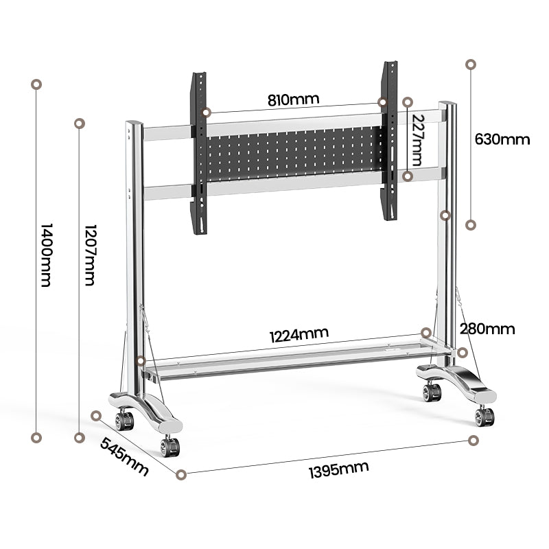 Glowing Large Screen Mobile TV Stand Cart Mount Bracket with LED 60 to 110 inch