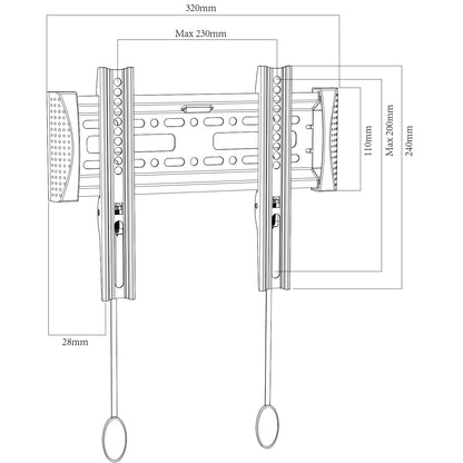 Fixed wall bracket mount with quick lock system 17-43inch PLB-1220C