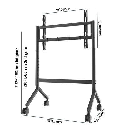 2026 NB P100 Height Adjustable Mobile Cart 65"-90" Large Screen Mobile Stand