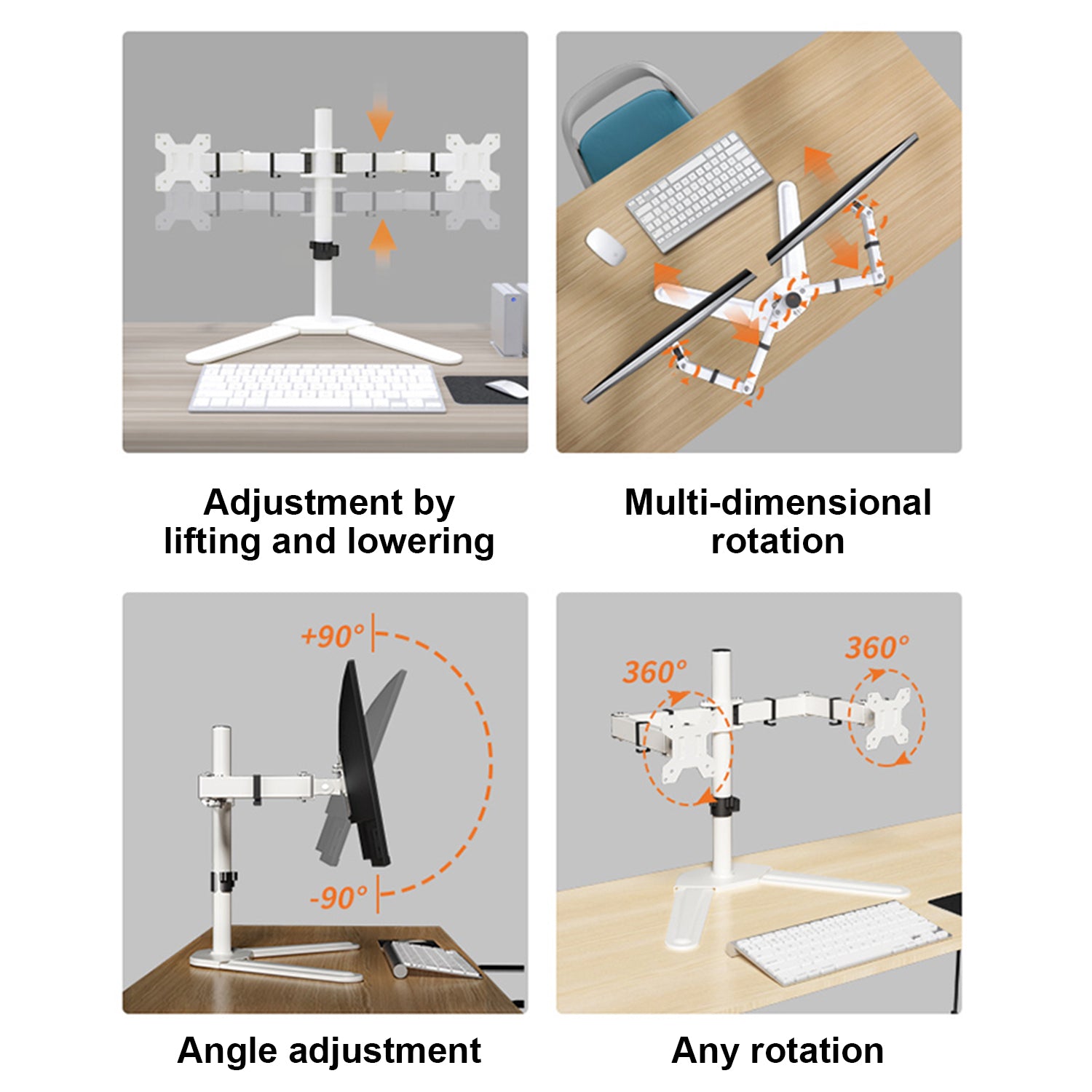 Vbase dual Monitor Desk Mount stand rotation 10 to 32 inch dz18