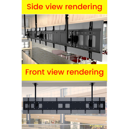 Heavy duty 3-4 screens ceiling mount menu board