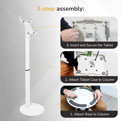 Mountech IPAD TABLET Security Floor Stand Tilt Rotate 70-120CM HEIGHT ipa7