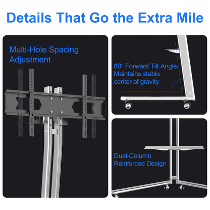 Pinnacle TV Art Mobile Stand Cart stainless steel 32 to 65 inch