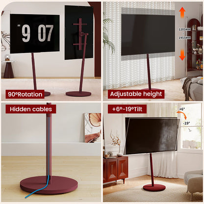 Torre di Pisa Artistic Rotating TV Floor Stand For 32-75" TVs Horizonal/Landscape