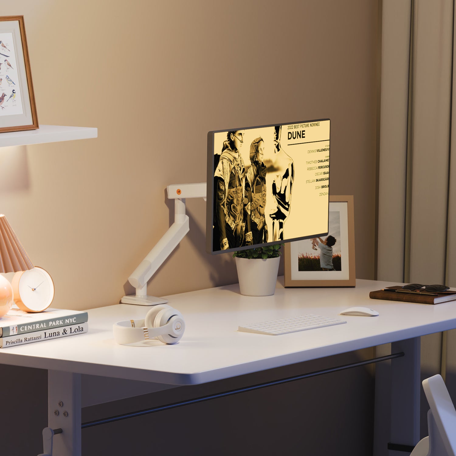 NB Mechanical Spring Monitor Arm | Full Motion Adjustable Desk Mount Bracket for 17-32 Inch Screens, VESA Compatible, Ergonomic, Gas Spring Alternative